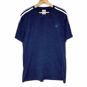Adidas Navy Blue Classic Stripe Dry Fit Crew Neck